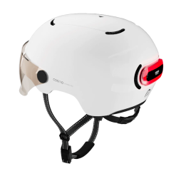 Cosmo Connected Casque Visière + Lumière Cosmo Fusion Pure -Casques vélo Soldes casque velo avec visiere lumiere amovible cosmo fusion pure