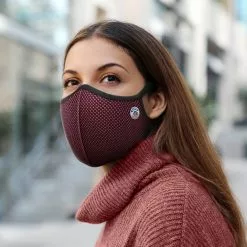 Masque Anti-pollution Frogmask Bordeaux -Casques vélo Soldes masque antipollution frogmask ffp2 9