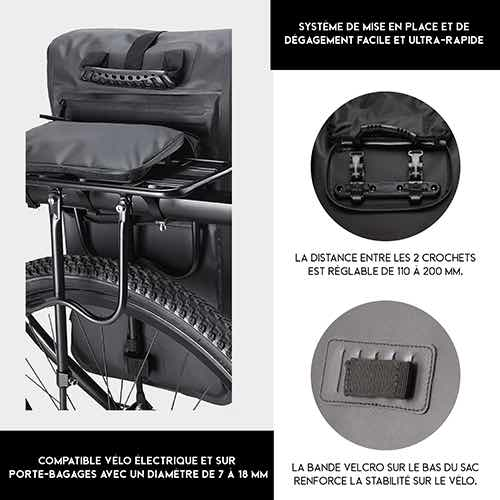 Badawin Sacoche Vélo + Sac à Dos étanche 7 Badawin Sacoche Vélo + Sac à Dos étanche – Image 7