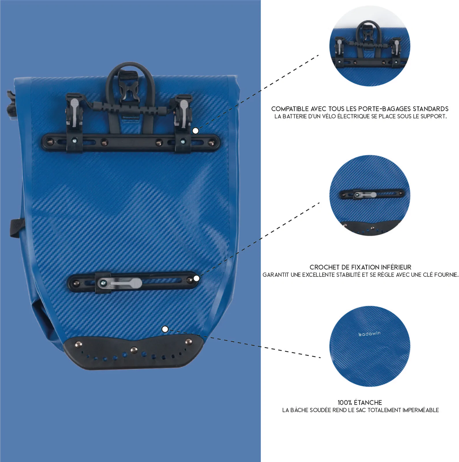 Badawin Sacoche Pour Vélo 25L (verte Ou Bleue) 9 Badawin Sacoche Pour Vélo 25L (verte Ou Bleue) – Image 9