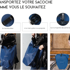 Badawin Sacoche Pour Vélo 25L (verte Ou Bleue) 12 Badawin Sacoche Pour Vélo 25L (verte Ou Bleue) -Casques vélo Soldes sacoche pour velo polyvalente impermeable bleu electrique