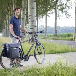 Double Sacoche Vélo New Looxs Vigo 37 Litres -Casques vélo Soldes sacoche velo grise new looxs vigo