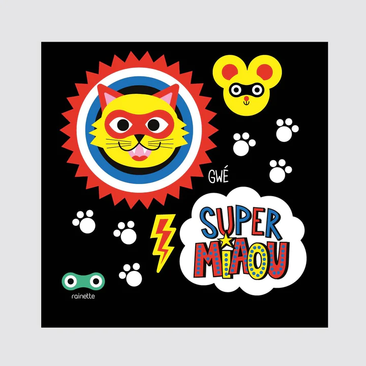 Rainette Autocollants Déco Casque Vélo Enfant - Super Miaou 2 Rainette Autocollants Déco Casque Vélo Enfant - Super Miaou – Image 2